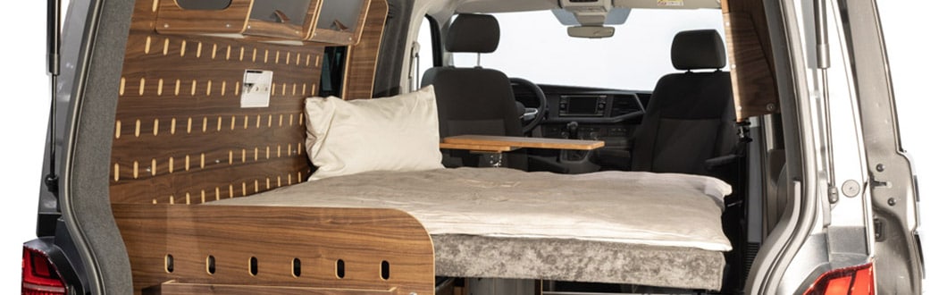 Bett für Kleintransporter als Wohnmobil und Camper CargoClips